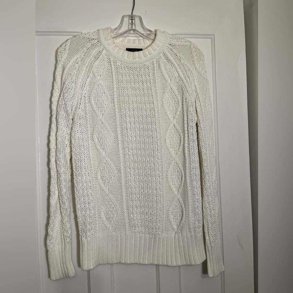 J-crew small white-knit sweater.